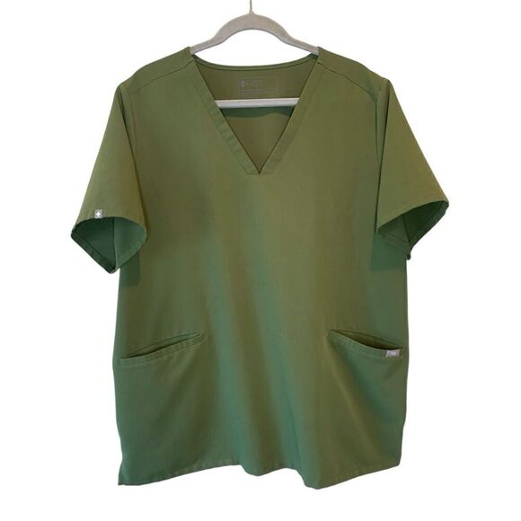 FIGS Green Colored Three Pocket Scrub Top XXL - Picture 1 of 4